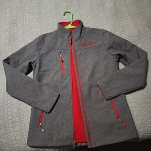 Stitches Women's Varsity Jacket - Gray and Red
